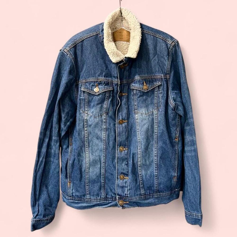 Denim Sherpa Chore Jacket, Sz Large Barn Coat